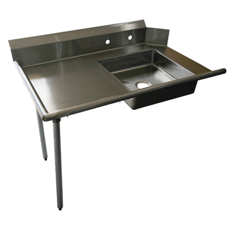 Table de plonge sale EFI SIST96L de 96 pouces de gauche à droite avec évier de prélavage