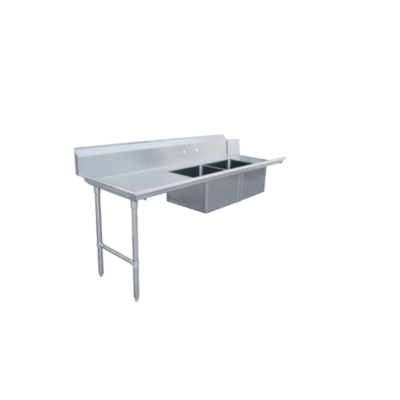 Omcan 48487 Table de desserte 84 po pour vaisselle sale, double évier de gauche à droite