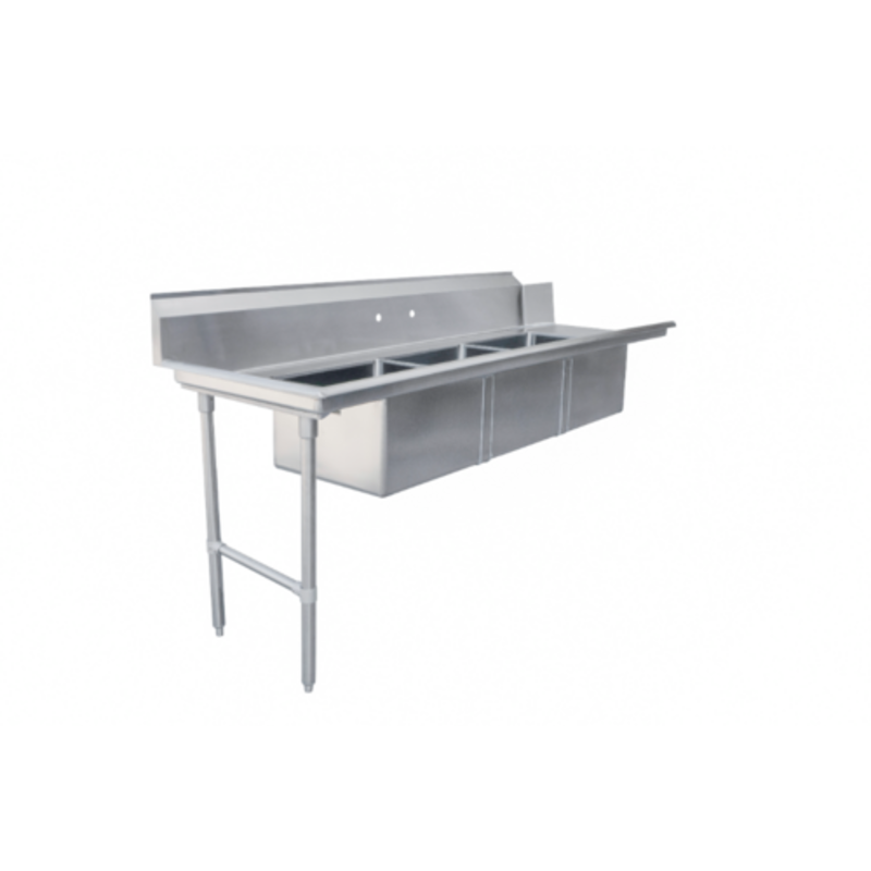 Table de plonge Omcan 48497 de 84 pouces de gauche à droite avec 3 bacs de prélavage