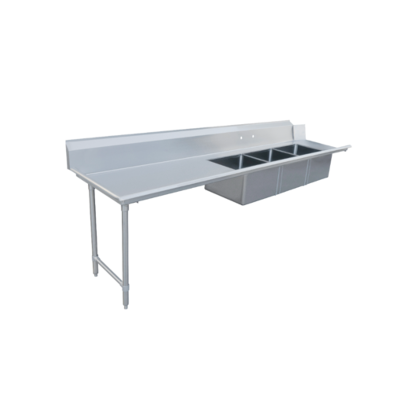 Omcan 48499 Table de desserte droite de 96 po avec 3 éviers de pré-rinçage (de gauche à droite)