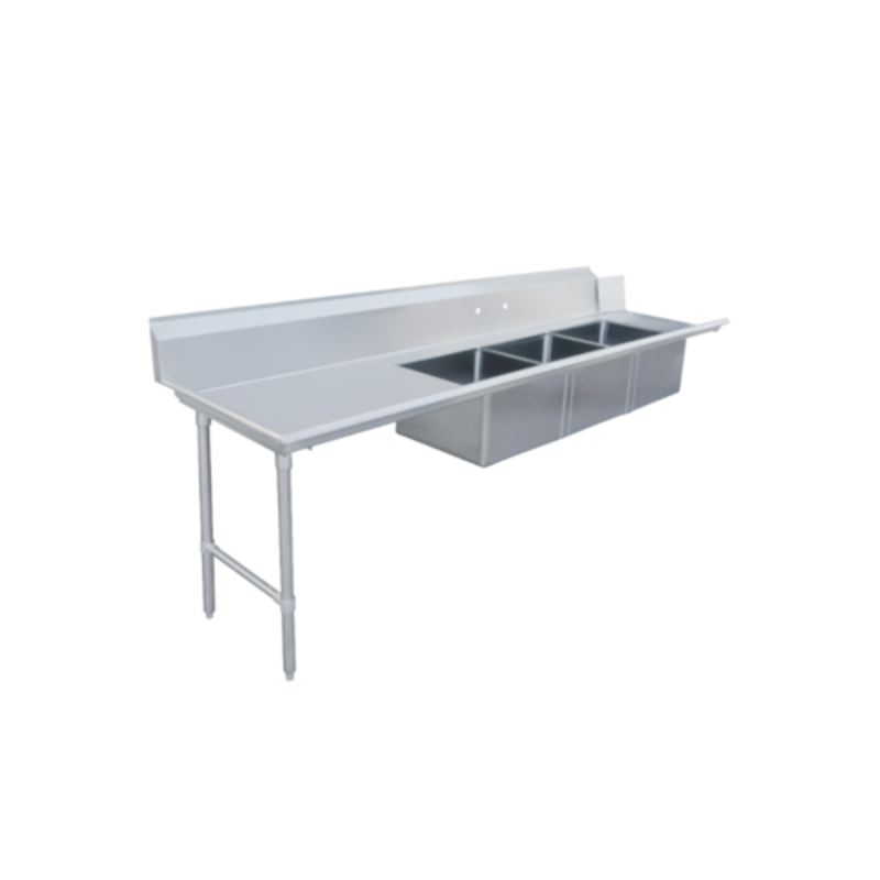 Table de prélavage droite Omcan 48503 de 120 pouces, de gauche à droite, avec 3 éviers de prélavage