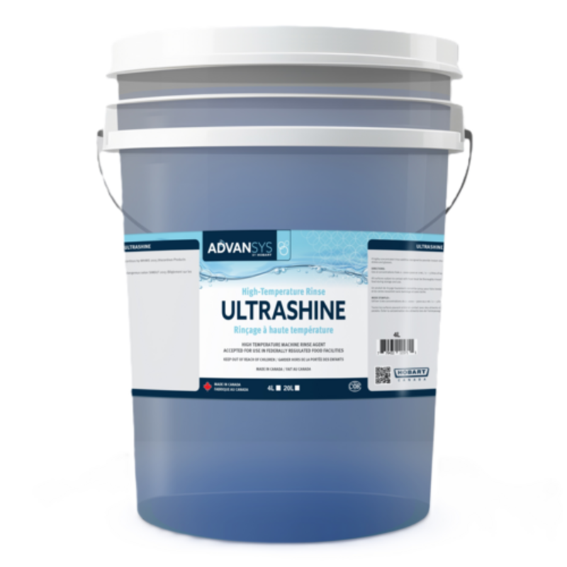 Hobart ULTRASHINE-2 High-Temp Commercial Dishwasher Rinse Additive - 20L Bucket