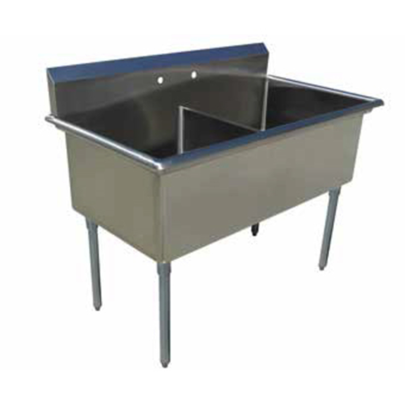 Évier de préparation commercial EFI SI818-2NC-E de 39 pouces à double bac