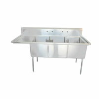 EFI SI824-3L 3-Compartment Commercial Pot Sink with Left Drainboard