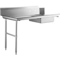 Omcan 48-Inch Left-Side Soiled Dish Table with Built-In Sink - 28484