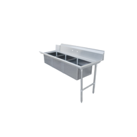 Omcan 48496 72-Inch Straight Soiled Dishtable with Triple Pre-Rinse Sink - Right-to-Left