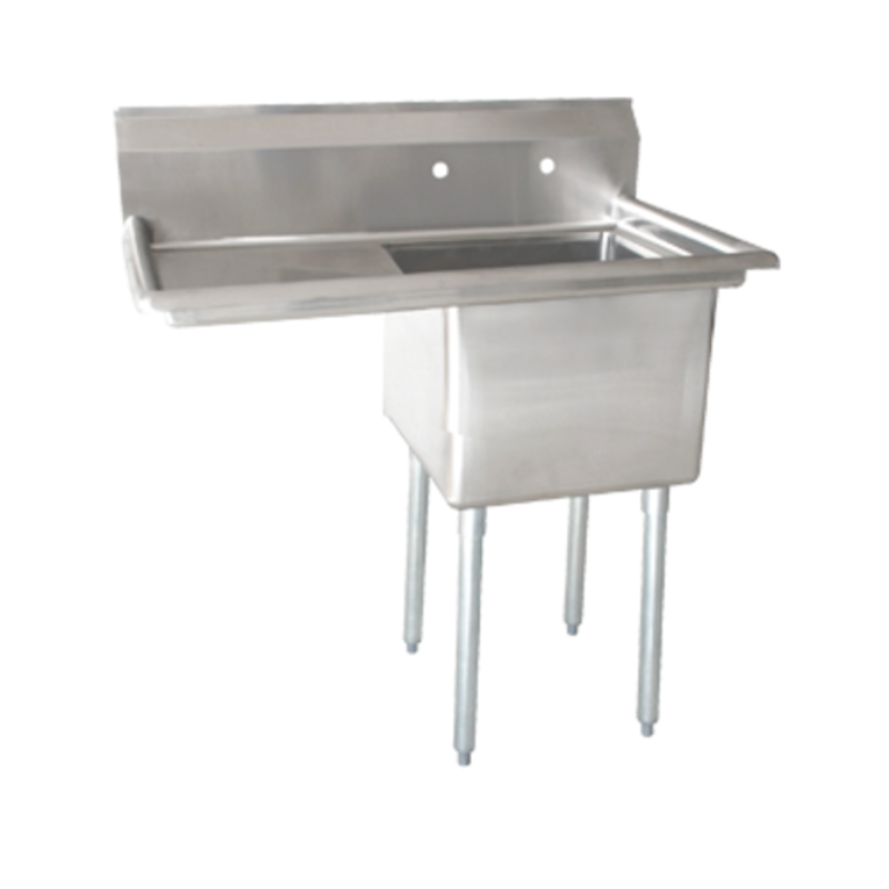 Omcan 25253 Commercial Single Compartment Pot Sink with Left Drainboard