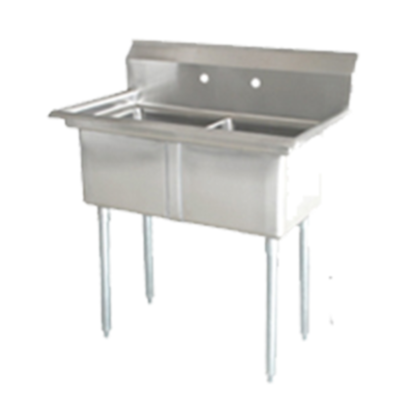 Omcan 25266 41" x 26.5" Heavy-Duty 2-Compartment Sink