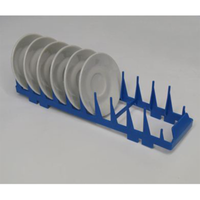 Lamber CC00049 Commercial 10-Section Blue Saucer Washing Rack