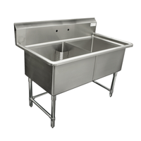 Thorinox TDS-2424-0 Double Basin Commercial Sink - 53" x 29.5" No Drainboard