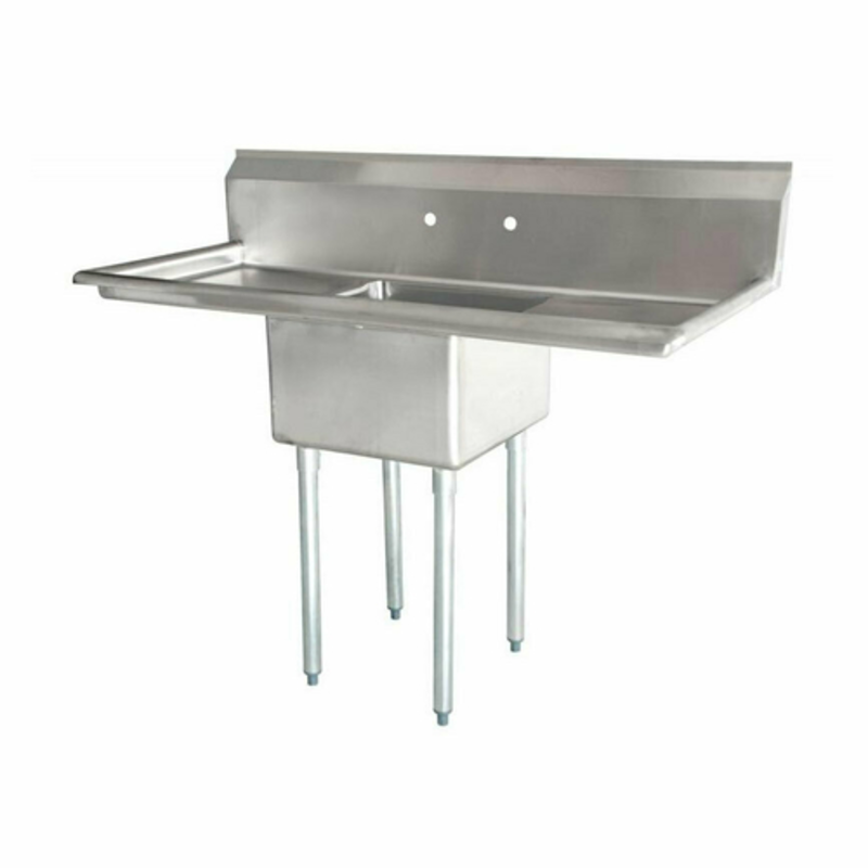 Omcan 43774 Heavy-Duty 54-Inch Single Compartment Commercial Sink with Drainboards
